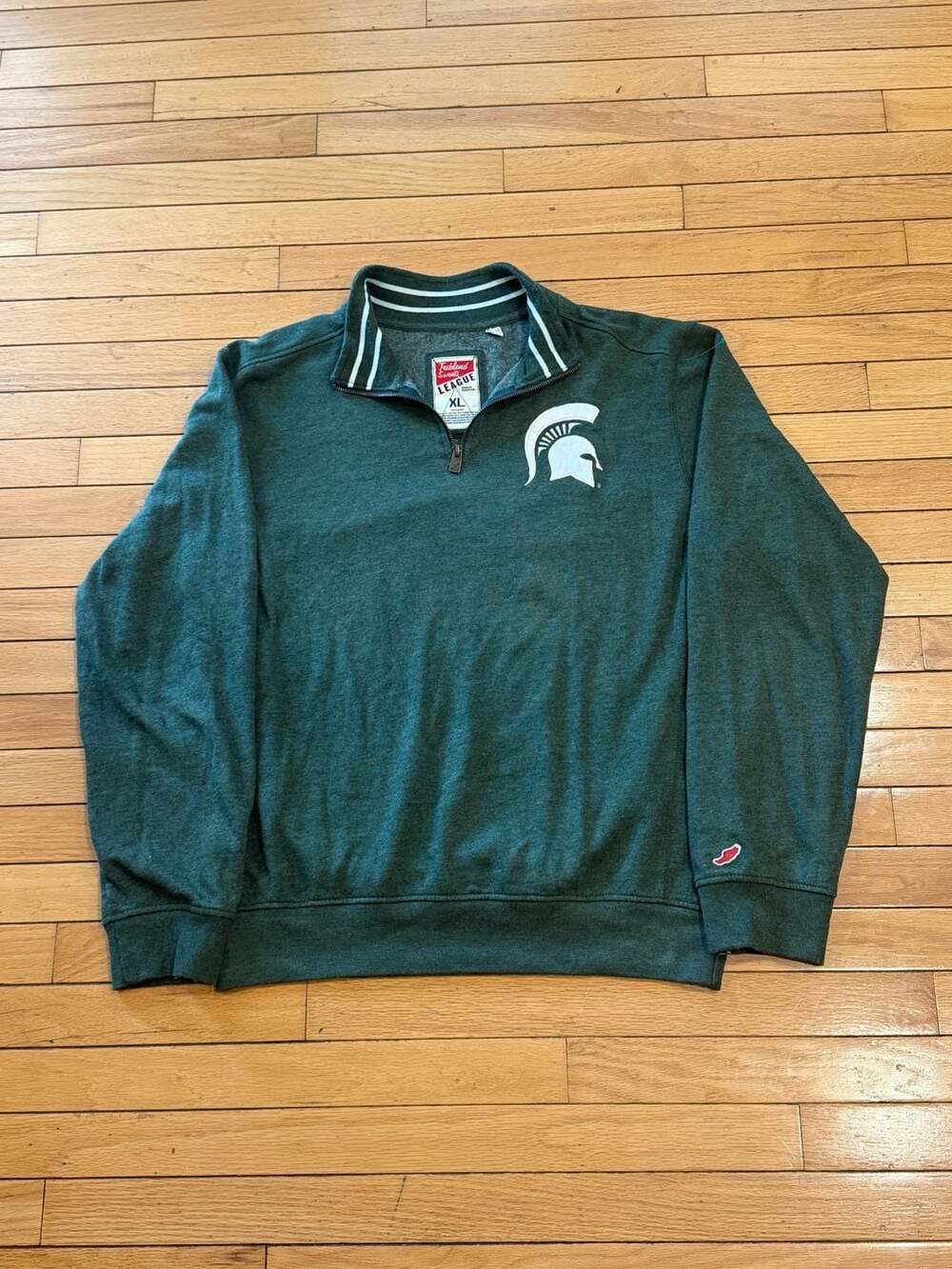 Triblend Sweats League Michigan State Spartans Green Quarter Zip Sweatshirt